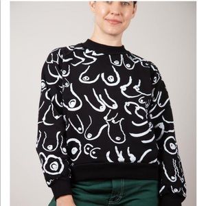 GRAVEL & GOLD BOOBS SWEATSHIRT sz 1 S like new